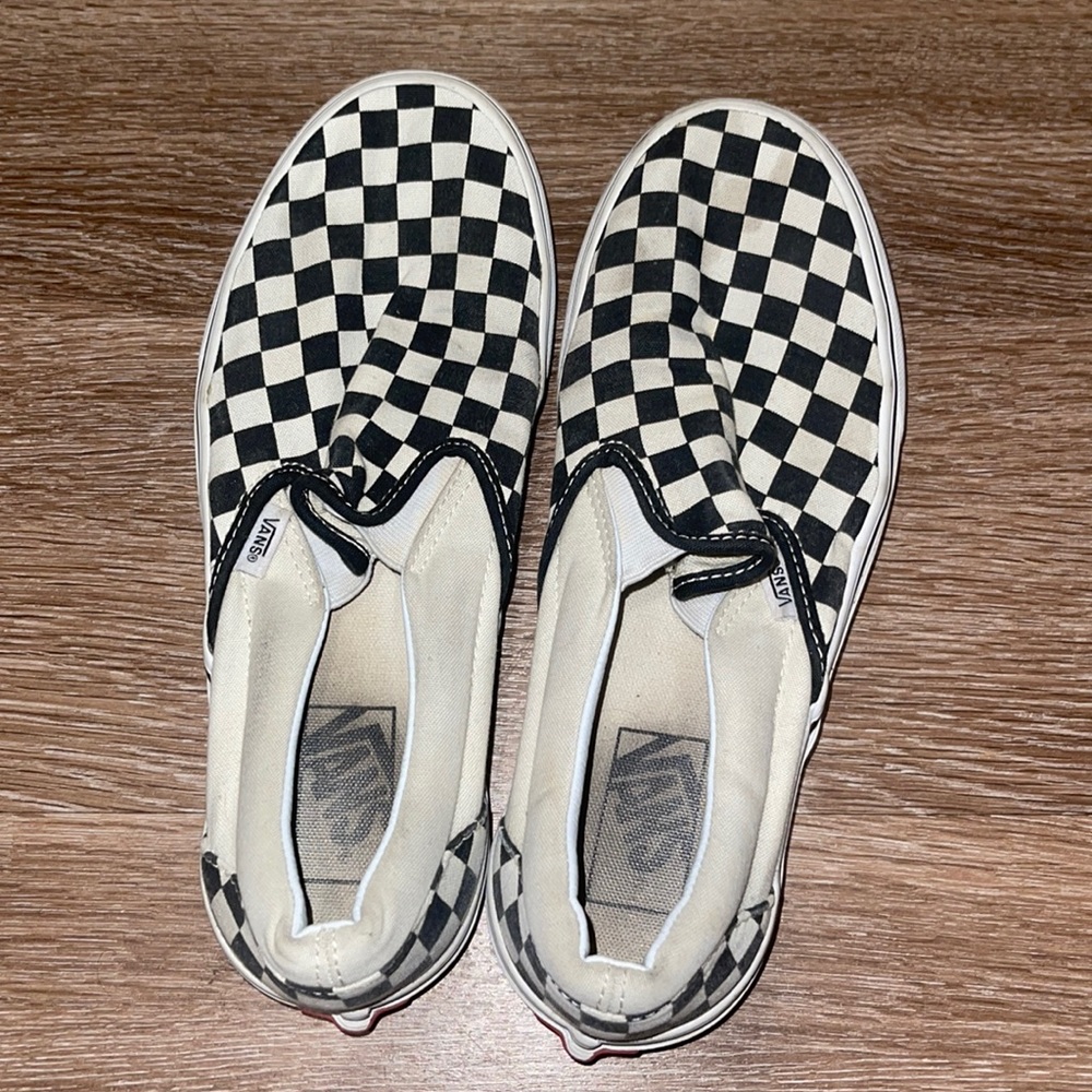 checkered slip on vans